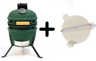 Compleet - Own Grill 13 inch kamado barbecue V2 groen met heatdeflector - afbeelding 1
