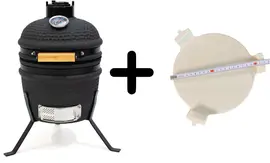 Compleet - Own Grill 13 inch kamado barbecue V2 zwart met heatdeflector - afbeelding 1