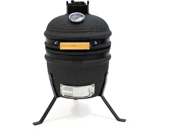 Compleet - Own Grill 13 inch kamado barbecue V2 zwart met heatdeflector - afbeelding 2