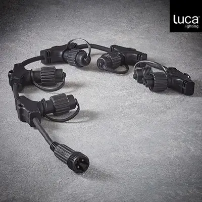 Connect 24 ring black 6-way connector 70xw2.5xh8cm - afbeelding 1