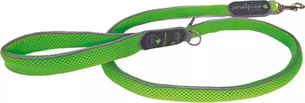 Coralpina leash Cinquetorri fluorizerend groen, 10 mm/110 cm. C400GF030 - afbeelding 2