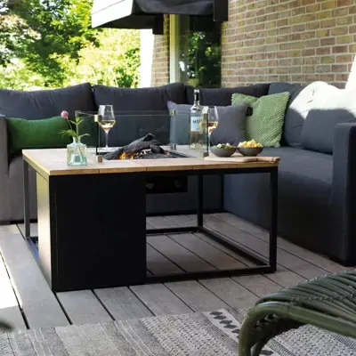 Cosi Fires vuurtafel cosiloft 100 lounge table black/teak - afbeelding 4
