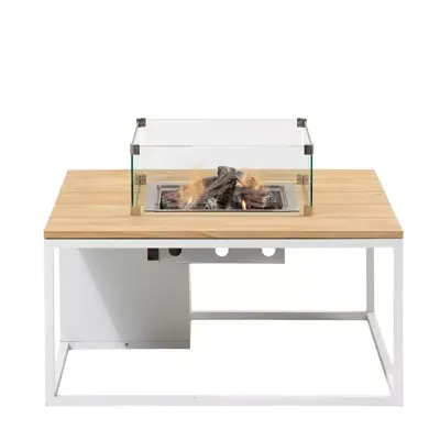 Cosi Fires vuurtafel cosiloft 100 lounge table white/teak - afbeelding 2