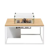 Cosi Fires vuurtafel cosiloft 100 lounge table white/teak - afbeelding 2