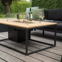 Cosi Fires vuurtafel cosiloft 120 lounge table black/teak - afbeelding 3