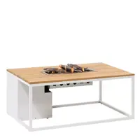 Cosi Fires vuurtafel cosiloft 120 lounge table white/teak - afbeelding 1