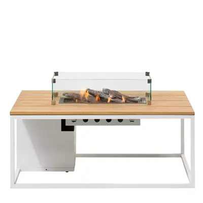 Cosi Fires vuurtafel cosiloft 120 lounge table white/teak - afbeelding 2