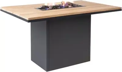 Cosi Fires vuurtafel cosiloft 120 relax dining black/teak - afbeelding 1