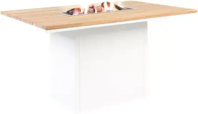 Cosi Fires vuurtafel cosiloft 120 relax dining white/teak - afbeelding 1