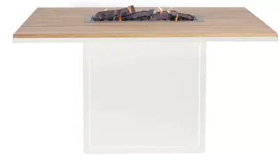 Cosi Fires vuurtafel cosiloft 120 relax dining white/teak - afbeelding 2