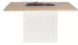 Cosi Fires vuurtafel cosiloft 120 relax dining white/teak - afbeelding 2