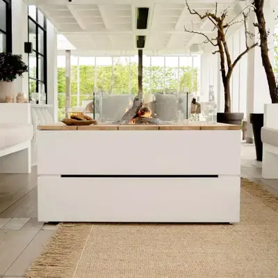 Cosi Fires vuurtafel cosipure 100 white/teak - afbeelding 3