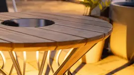 Cosilumia solar lounge tuintafel 52x60cm teak - afbeelding 3