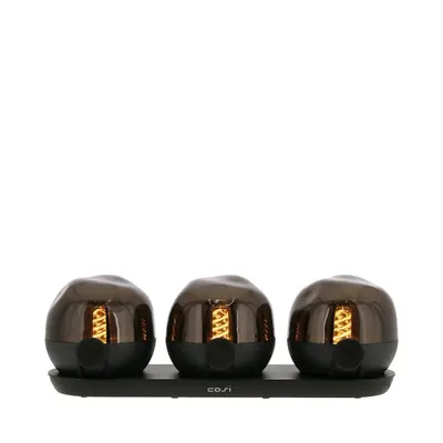 Cosisfera tafellamp 15x16x14,5cm black 3 stuks incl. oplaadstation - afbeelding 1