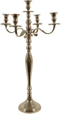 Countryfield kandelaar metaal 5-arms 45x45x80cm goud