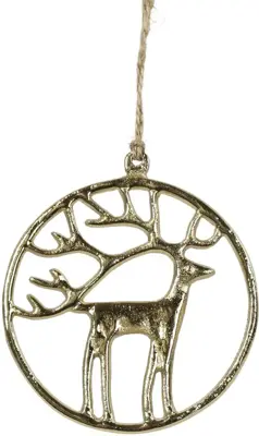 Countryfield  kerst ornament ate hert 7cm goud 