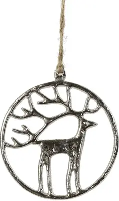 Countryfield  kerst ornament ate hert 7cm zilver 