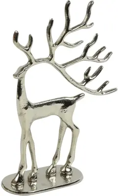 Countryfield kerstfiguur metaal brennan hert 5.5x16x24cm zilver