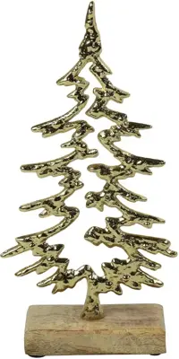 Countryfield kerstfiguur metaal menzo boom 5x11x22cm goud