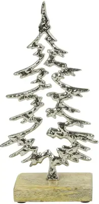 Countryfield kerstfiguur metaal menzo boom 5x11x22cm zilver