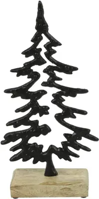 Countryfield kerstfiguur metaal menzo boom 5x11x22cm zwart