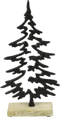 Countryfield kerstfiguur metaal menzo boom 5x15.5x29cm zwart
