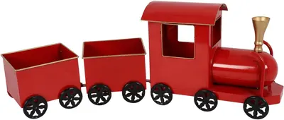 Countryfield kerstfiguur metaal trein syd 70x14.5x25.5cm rood