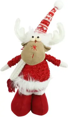 Countryfield kerstfiguur polyester joshi eland 14x11x35cm rood