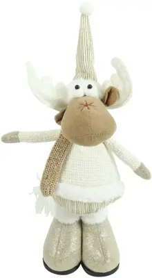 Countryfield kerstfiguur polyester joshi eland 14x11x35cm wit