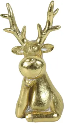 Countryfield kerstfiguur polystone franky eland 7x8x15.5cm goud