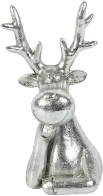 Countryfield kerstfiguur polystone franky eland 7x8x15.5cm zilver