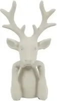 Countryfield kerstfiguur polystone hert zen 11.5x8x20.5cm crème kopen?