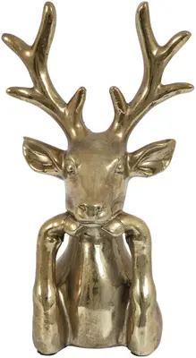 Countryfield kerstfiguur polystone hert zen 11.5x8x20.5cm goud
