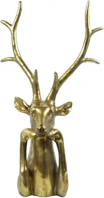 Countryfield kerstfiguur polystone hert zen 31.5x59x103cm goud