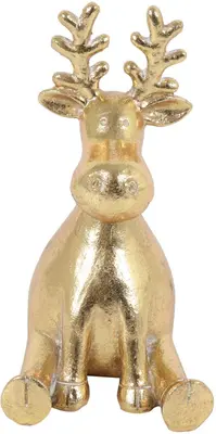 Countryfield kerstfiguur polystone rendier brant 8x10x15cm goud