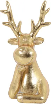 Countryfield kerstfiguur polystone rendier brant 8x7x16cm goud