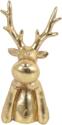 Countryfield kerstfiguur polystone rendier brant 9.5x8.5x20cm goud