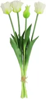 Countryfield kunstboeket tulp 40cm wit - afbeelding 1