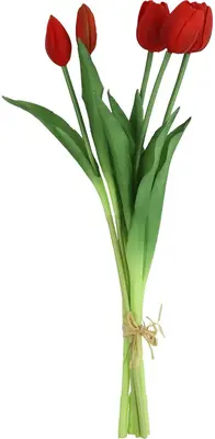 Countryfield kunstboeket tulp 41cm donkerrood - afbeelding 1