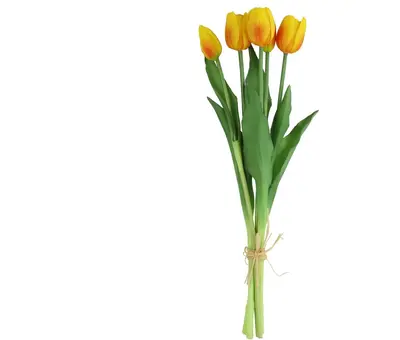 Countryfield kunstboeket tulp 41cm geel, oranje - afbeelding 1