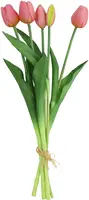 Countryfield kunstboeket tulp 41cm roze