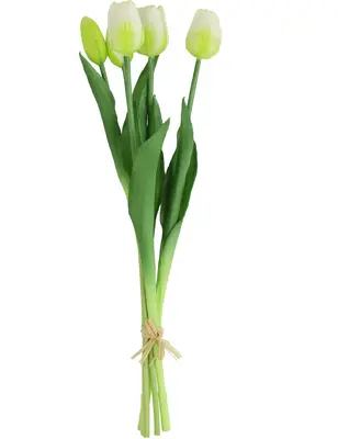 Countryfield kunstboeket tulp 41cm wit - afbeelding 1