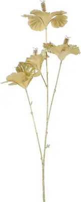 Countryfield kunsttak hibiscus 84cm goud - afbeelding 1