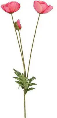 Countryfield kunsttak papaver 95cm roze - afbeelding 1
