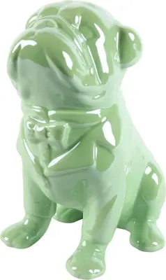 Countryfield ornament keramiek buldog aurora 13.5x10x17.5cm licht groen
