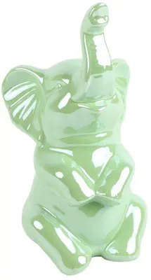 Countryfield ornament keramiek olifant aurora 10x7.7x20.5cm licht groen