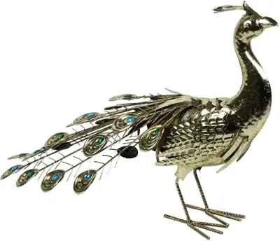 Countryfield ornament metaal hanke pauw 59x20x46cm goud