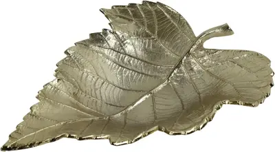 Countryfield schaal aluminium blad kiara 28.5x36x7.5cm goud
