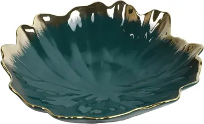 Countryfield schaal keramiek sybille 29x8cm groen, goud