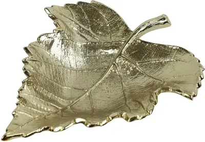 Countryfield schaal metaal blad kiara 15.5x20x4cm goud